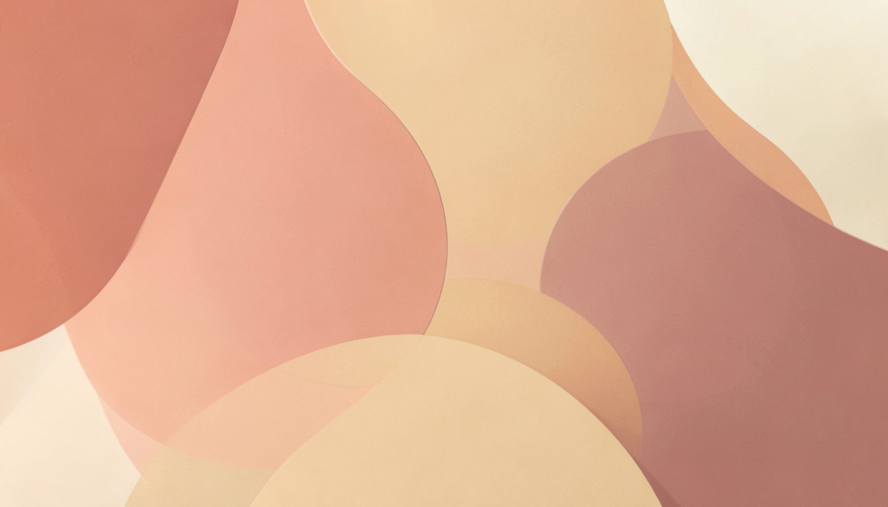 Soft abstract composition of overlapping circles in warm peach, dusty rose, and pale gold tones, evoking connection and intimacy